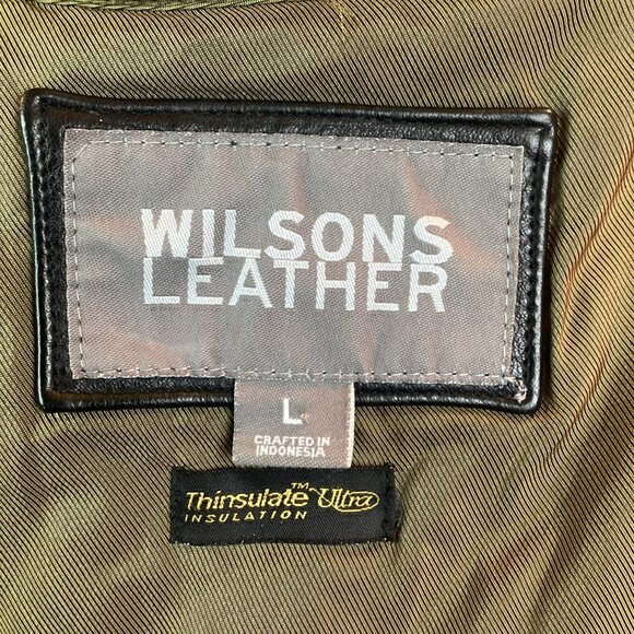 Wilsons Leather Jacket Mens Large Bomber Thinsulate Ultra Insulation Liner Vest - Picture 15 of 15